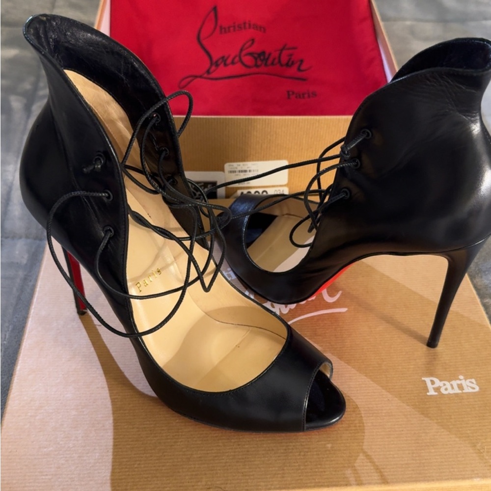Christian Louboutin Black Peep Toe Heels